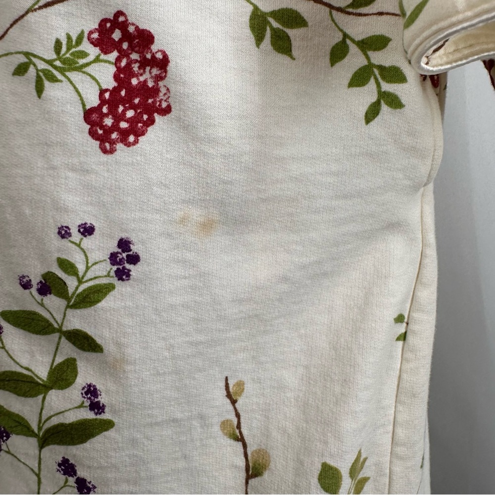 Vtg Crabtree & Evelyn Floral Cotton Robe L Long Wrap Cottagecore * New But READ - Picture 13 of 15